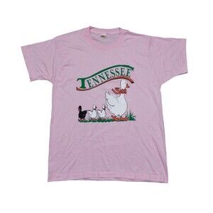 Vintage Tennessee Ugly Duckling Graphic Pink T Shirt Size L Single Stitch Travel